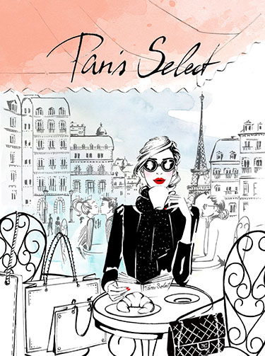 Illustration Cafe Paris-Frau
