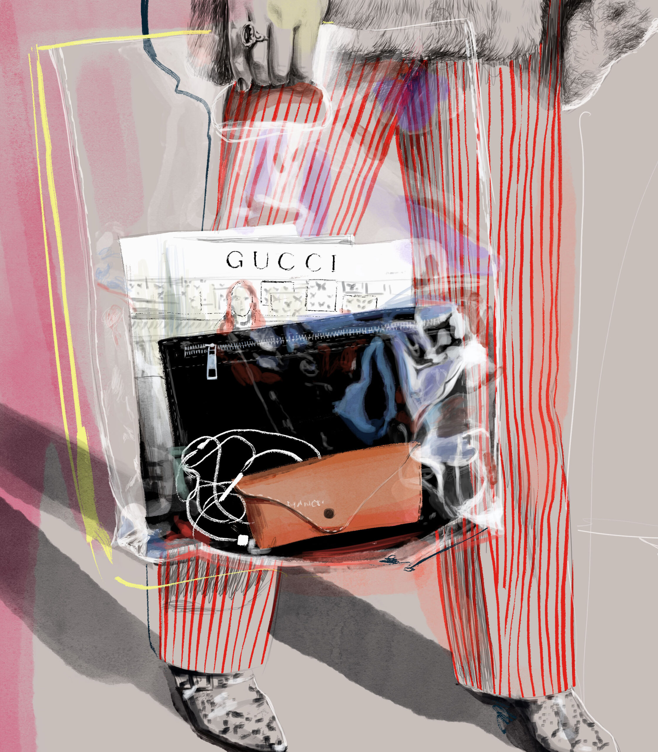 Illustration Gucci Plastiktasche