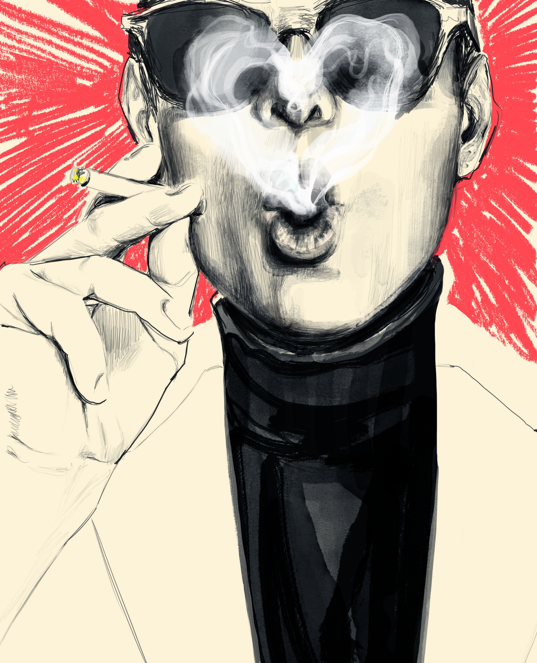 halston frowick illustration smoking