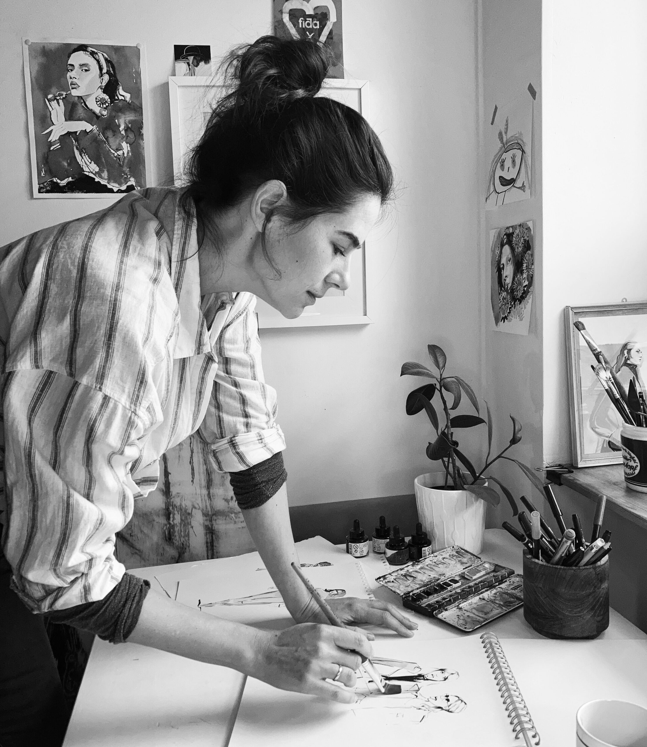 Modeillustratorin Anja Karboul live auf Events