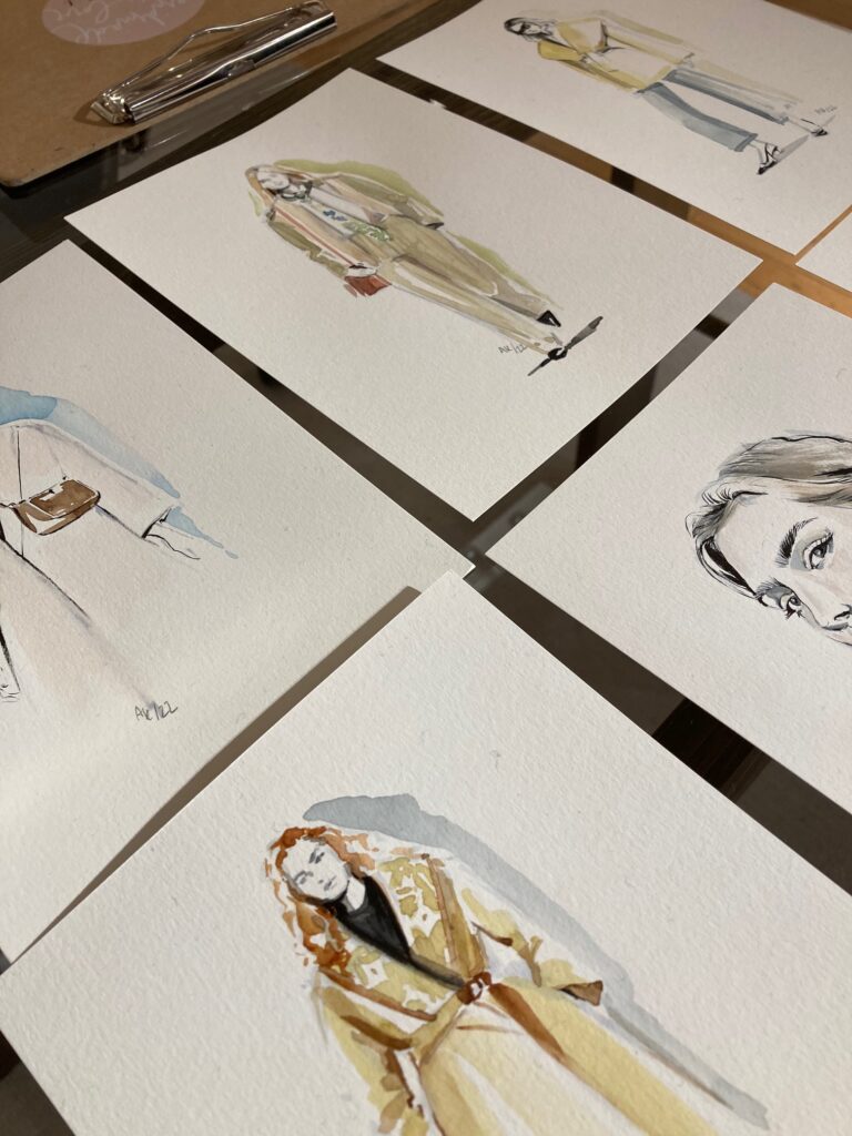 Fashion Sketches für Louis Vuitton Herst Winter 2022