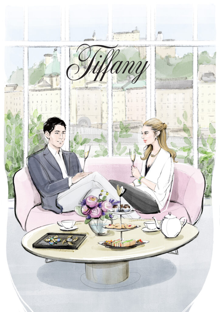 Exklusive Einladung illustriert für Tiffany Kunden