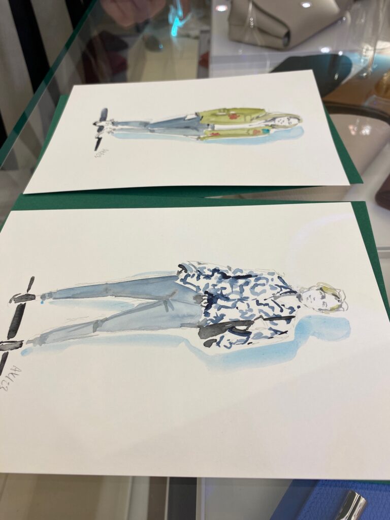 Aquarell-Illustrationen für Longchamp